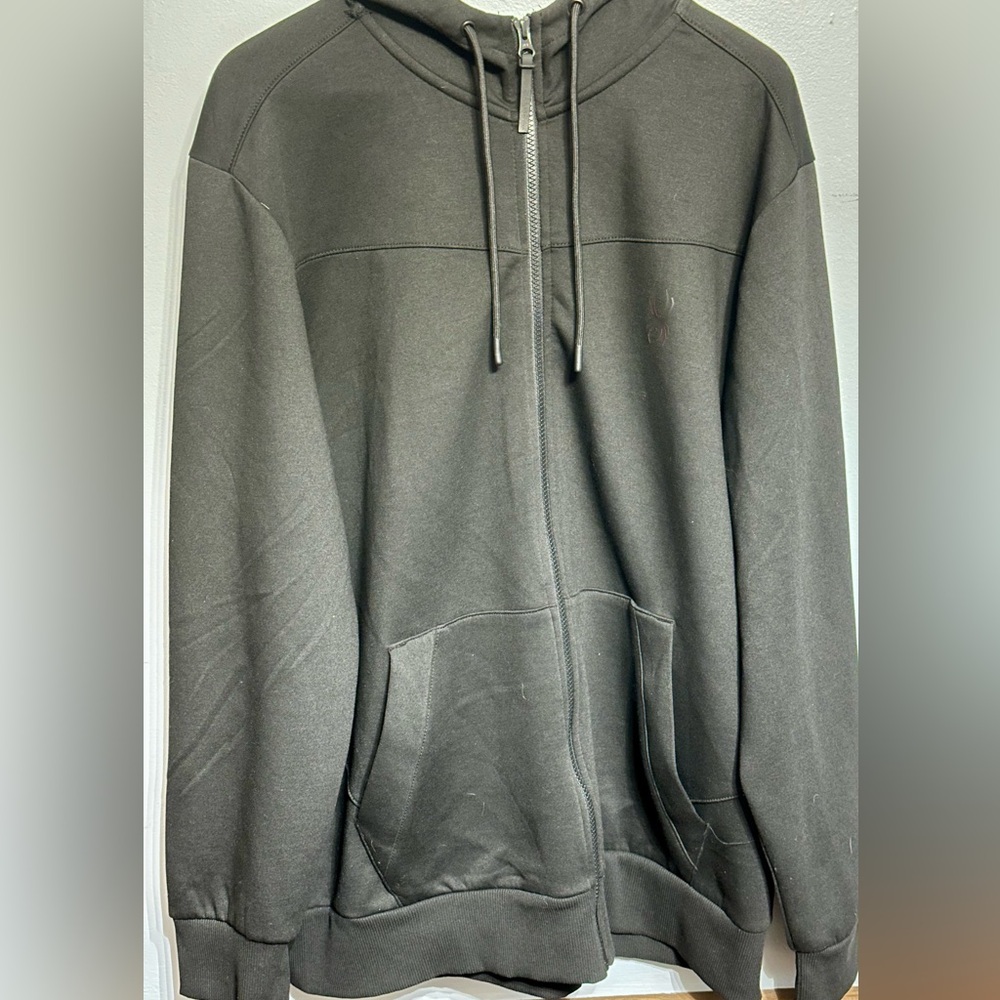 SPYDER ACTIVE MENS BLACK ZIP UP HOODIE SIZE XL